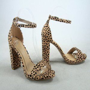 Women's Open Toe Ankle Strap Chunky High Heel Shoes